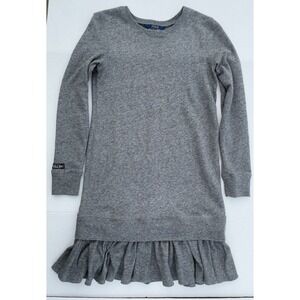 Polo Ralph Lauren Sweatshirt Dress Girls XL (16) Gray Ruffle Warm Holiday